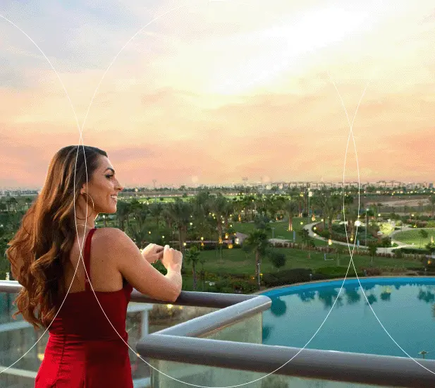 People enjoying a luxurious lifestyle at Verona Damac Hills, surrounded by beauty